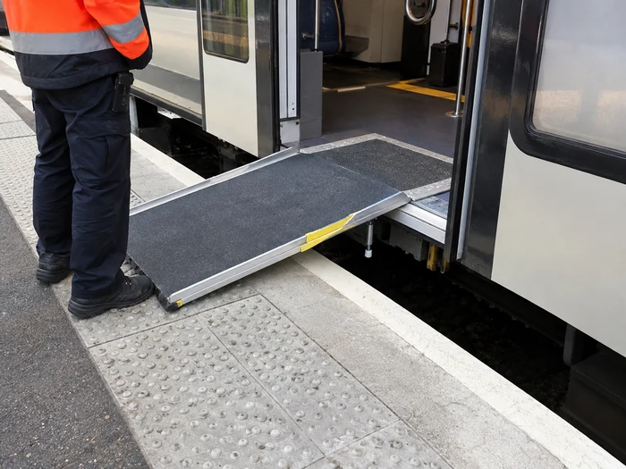 Rampe d’accès à un train