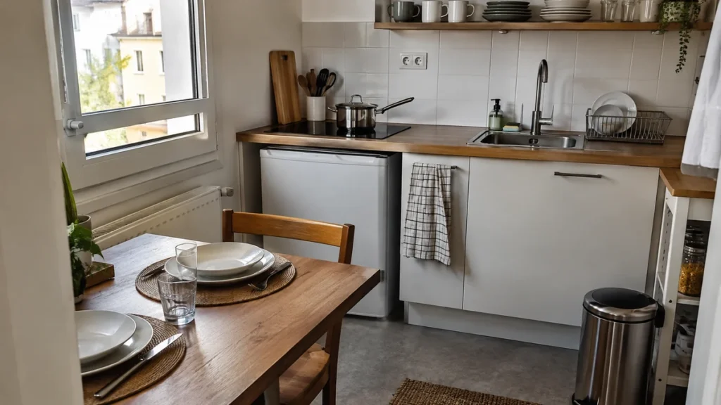 Cuisine simple dans une location