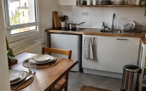 Cuisine simple dans une location