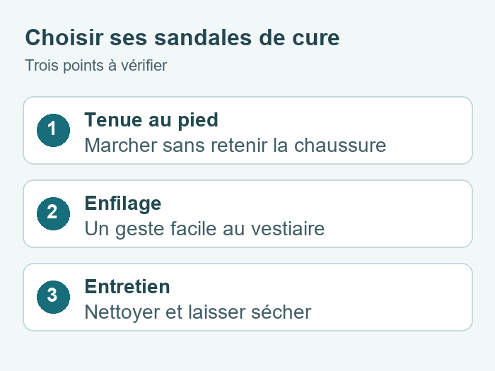 Trois critères pour les sandales