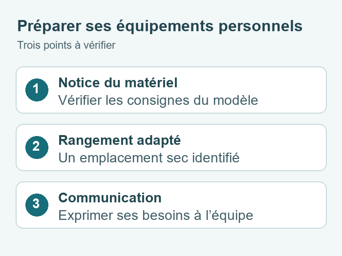 Préparer les équipements avant les soins