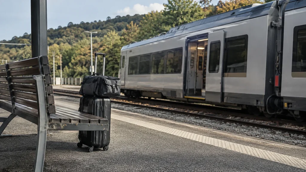 Bagage sur un quai de gare