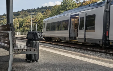 Bagage sur un quai de gare