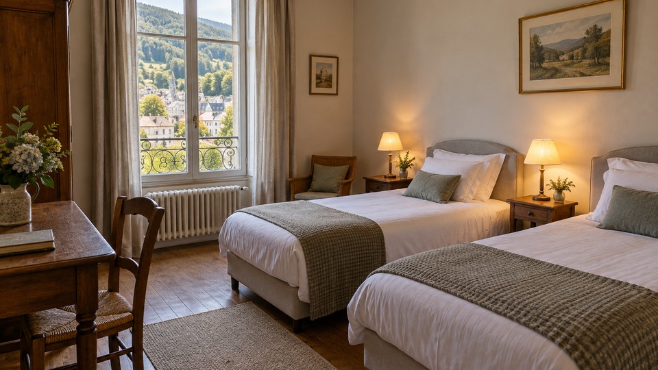 Chambre double confort au grand hôtel — visuel d’illustration